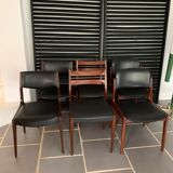 6 vintage mismatched Scandinavian teak chairs