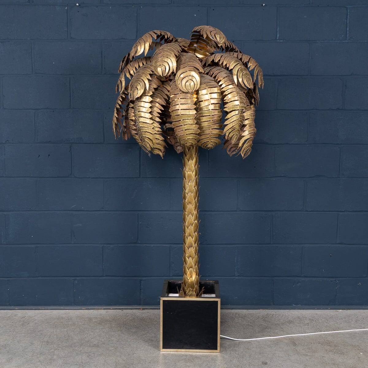 Lampadaire en palmier francaise du xxe siecle, christian techoueyres pour maison jansen