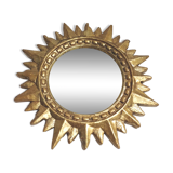 Miroir soleil en stuc doré or 36cm