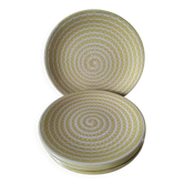 Set of 6 Longchamp dinner and dessert plates – retro lemon look