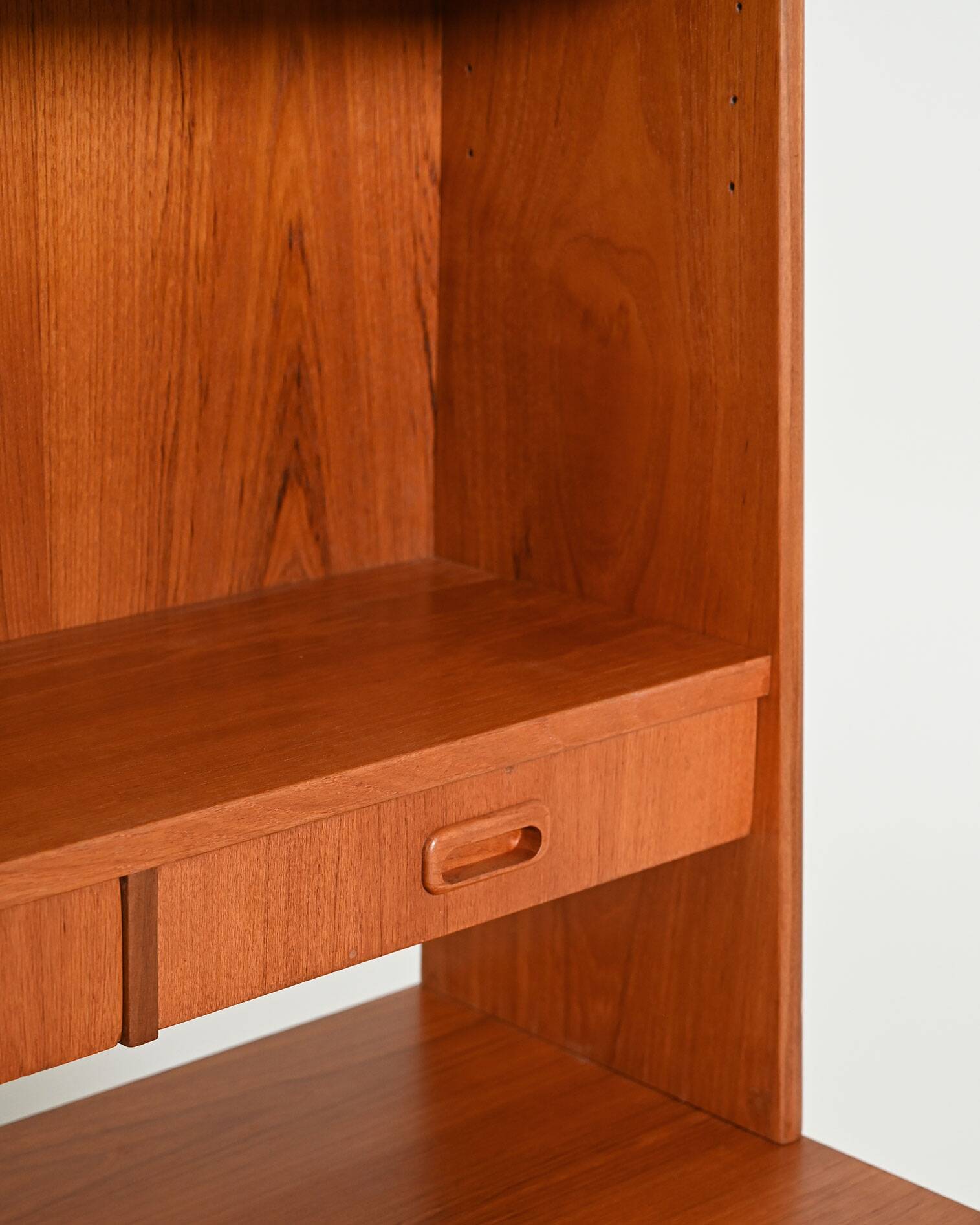 Teak bookcase with writing desk, Scandinavian production, 1960s
