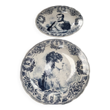 Ensemble de 2 Plats à l'effigie de Napoléon et Joséphine