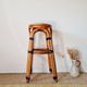 Vintage high stool Multicanne - Rattan & blue Rilsan