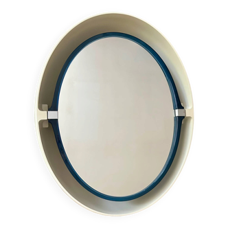 Large Oval Illuminated Swivelling Mirror Allibert A136 Vintage 70s Space A