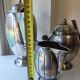 Tea and coffee service in silver-plated metal and wood from the 1930s Art Deco - Wine