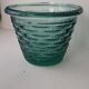 Pot de fleur en verre facon rotin