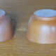 Lot of 4 bowls in sandstone and shiny grey inside
