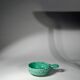 Set of 8 ceramic bowls with leaf decoration, signed Nissy Annecy, vintage