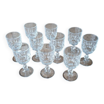 10 antique liqueur glasses
