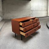 Vintage wood veneer chest of drawers 1960