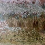 Pierre Girard, Paysage de campagne, watercolour, 1854