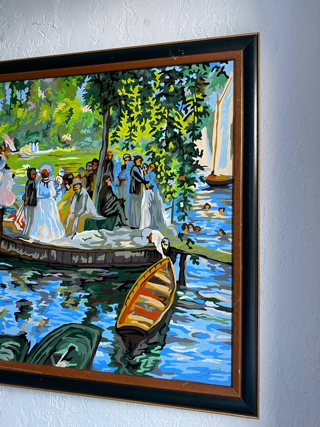 Acrylic interpretation of Renoir's "Grenouillère"