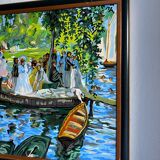 Acrylic interpretation of Renoir's "Grenouillère"
