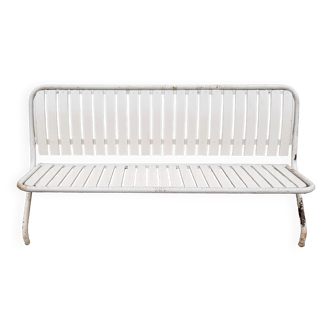 Metal and wood outdoor bench