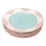 1950s Earthenware with gilding 6 dinner plates