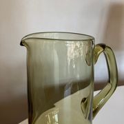 Vase in lime green blown glass modernist 1950