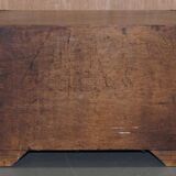 Elm apothecary cabinet with cupboard base