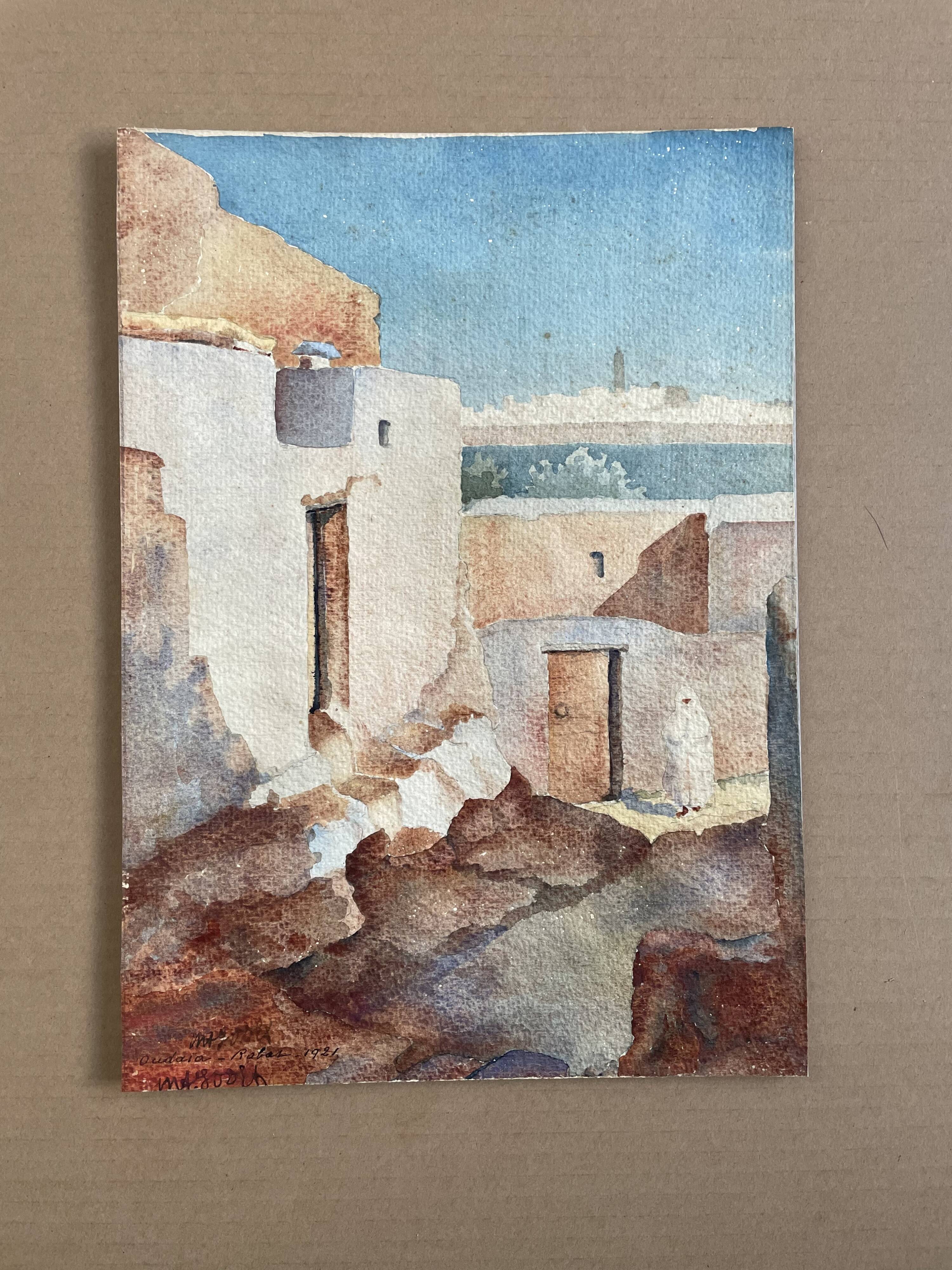 Watercolor dated 1925 / Rabat, Morocco