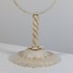 Vintage patinated lacquered metal candlestick brocante