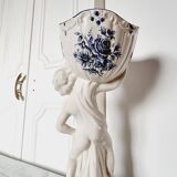 Vase de sculpture de chérubin Capodimonte peint à la main