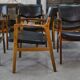 Set of 6 Scandinavian armchairs in leather and rosewood by Gondo Gravesen for Atelier Bondo Gravesen Snedkerier 1960s.
