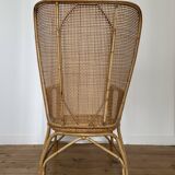 Vintage rattan and canning armchair