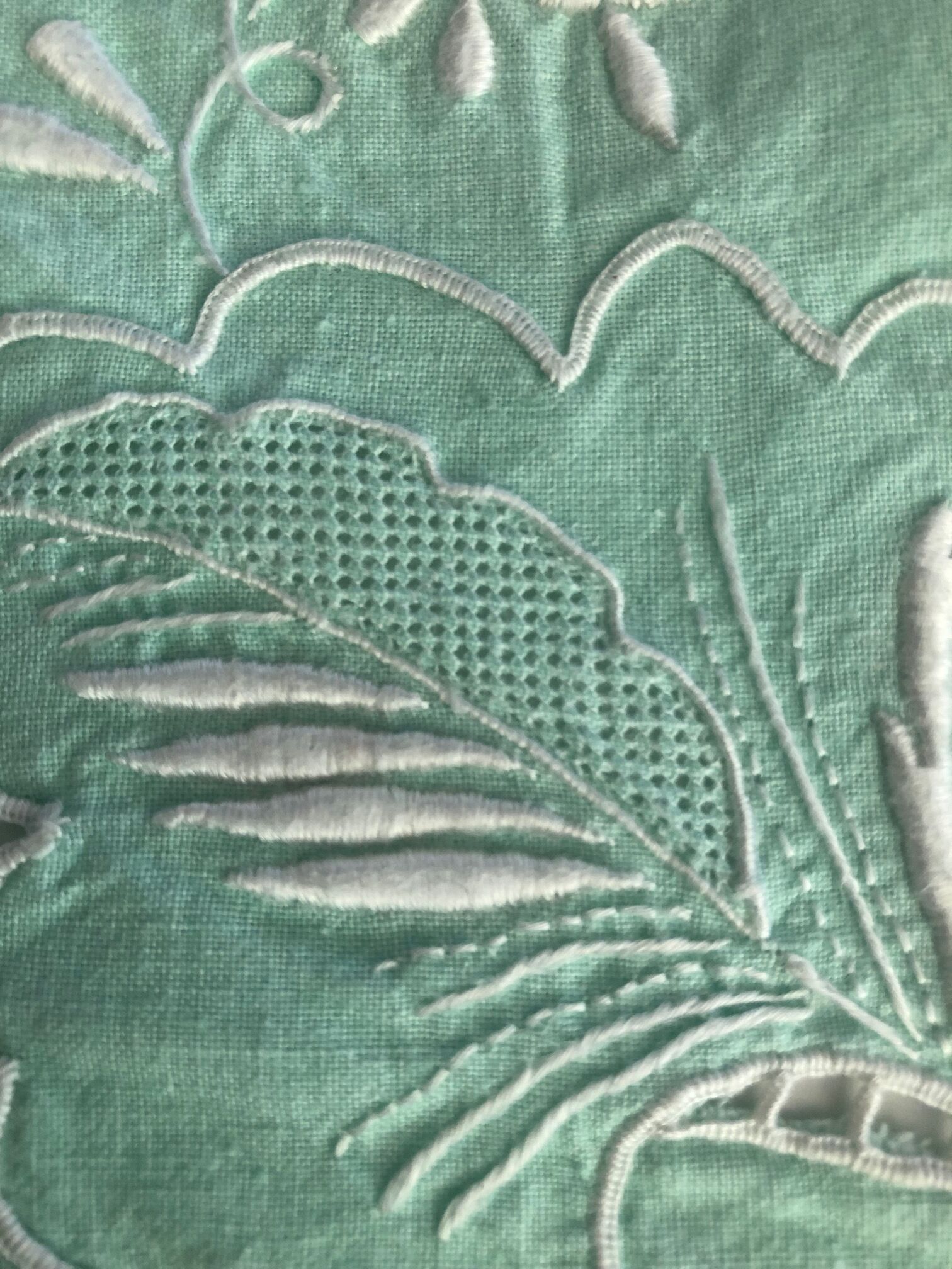 Old sheet and its 2 embroidered taies