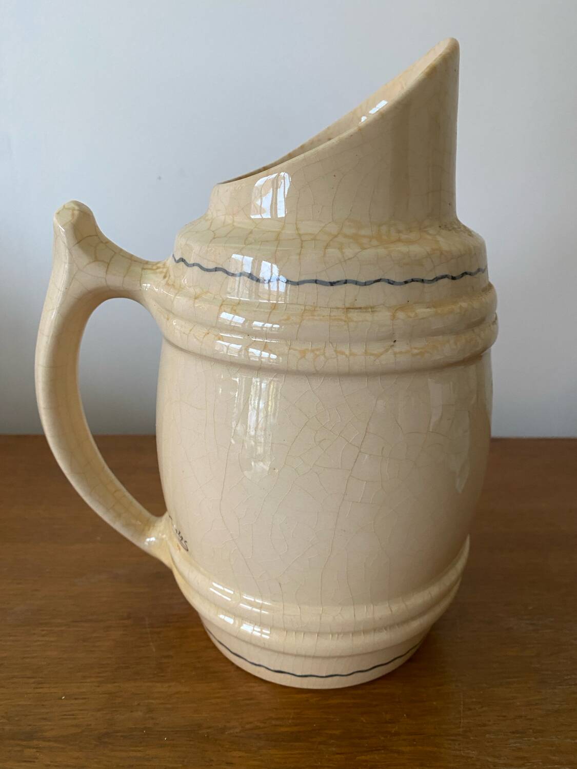 Old pitcher cazalas paule douau ceramic beige basque couple vintage