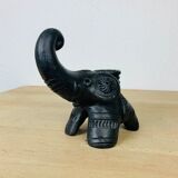 Black elephant candle holder