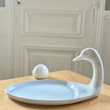 Plat zoomorphe canard en porcelaine