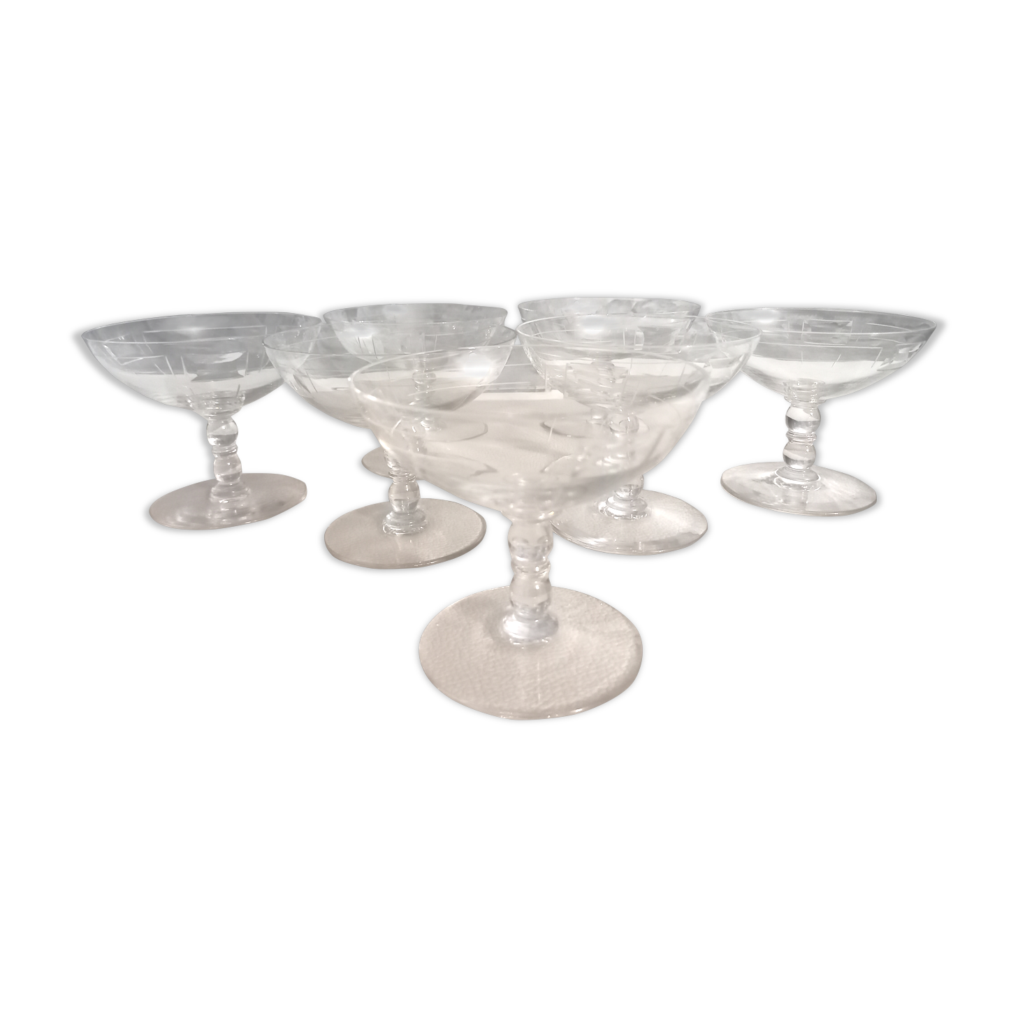 Set of 7 Champagne cups