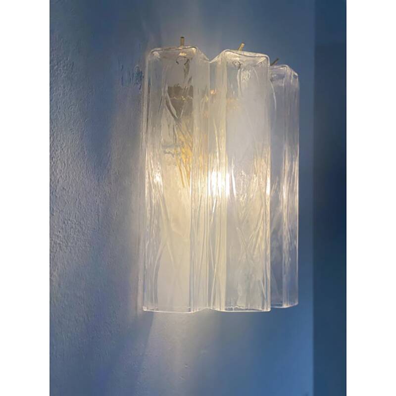 Applique murale en verre de Murano dorée de style moderne du milieu du siècle dernier « Squared ».