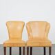 Set of 4 comfortable honey-colored goat leather dining chairs