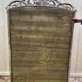 Miroir époque Napoléon III à fronton  à la feuille d'or