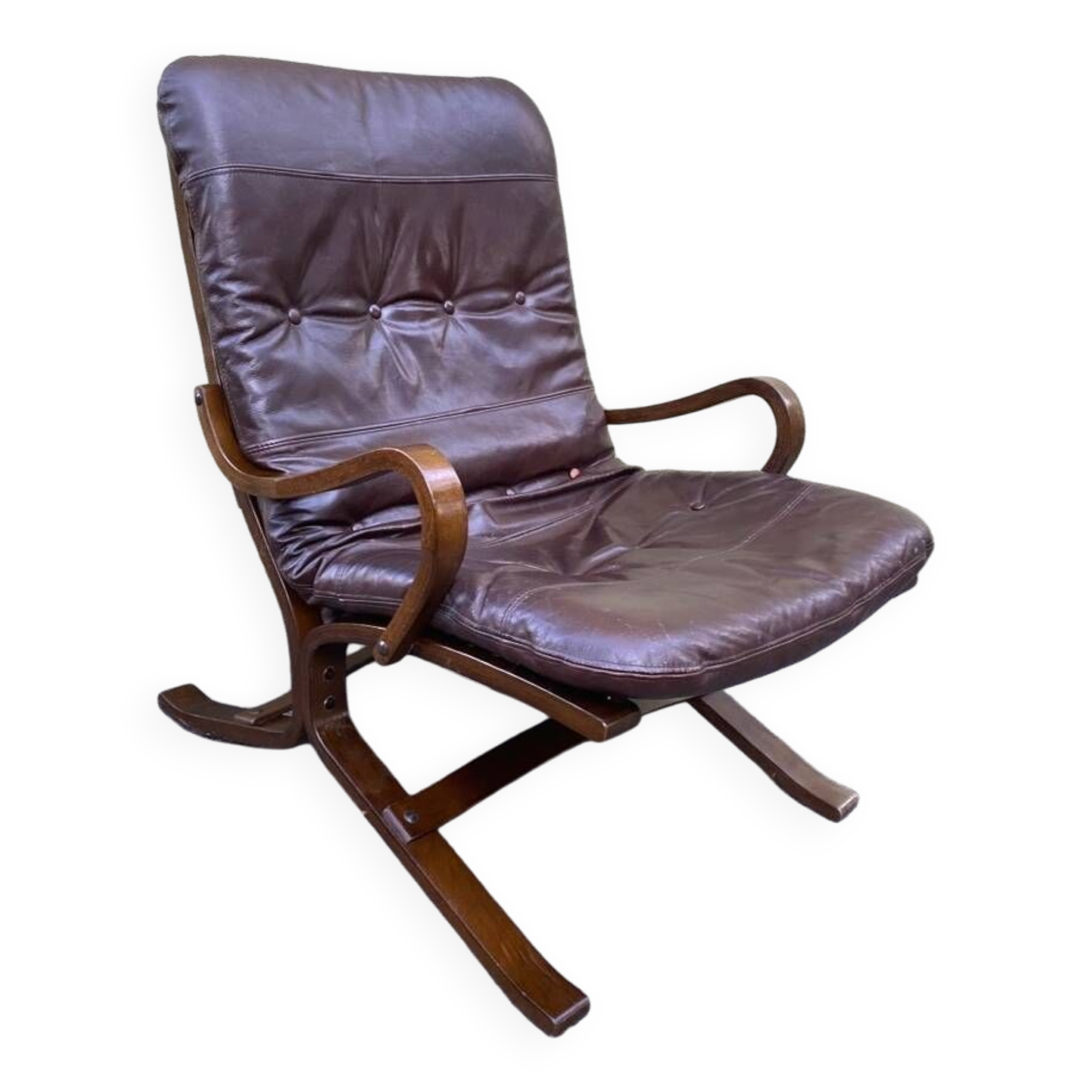 Siesta designer armchair, Scandinavian, leather, 1960s, 70s
