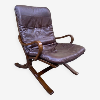 Siesta designer armchair, Scandinavian, leather, 1960s, 70s