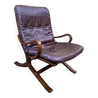 Siesta designer armchair, Scandinavian, leather, 1960s, 70s