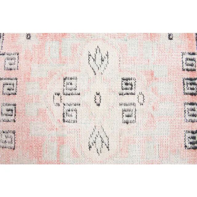 Vintage Turkish Oushak Handmade Cotton Orange Wool Runner Rug 82x328