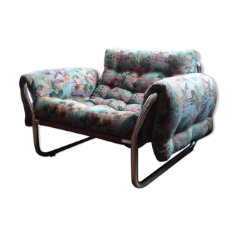 60s vintage chair - chrome and fabric