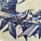 Antique plate with Chinese blue oriental decoration from the late 19th century.