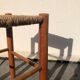 Rattan brutalist stool