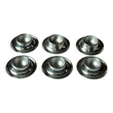 Stainless steel egg cups - set of 6 - Vintage