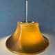 Space Age floor lamp by Willem Hagoort with a beige witch hat-shaped shade.