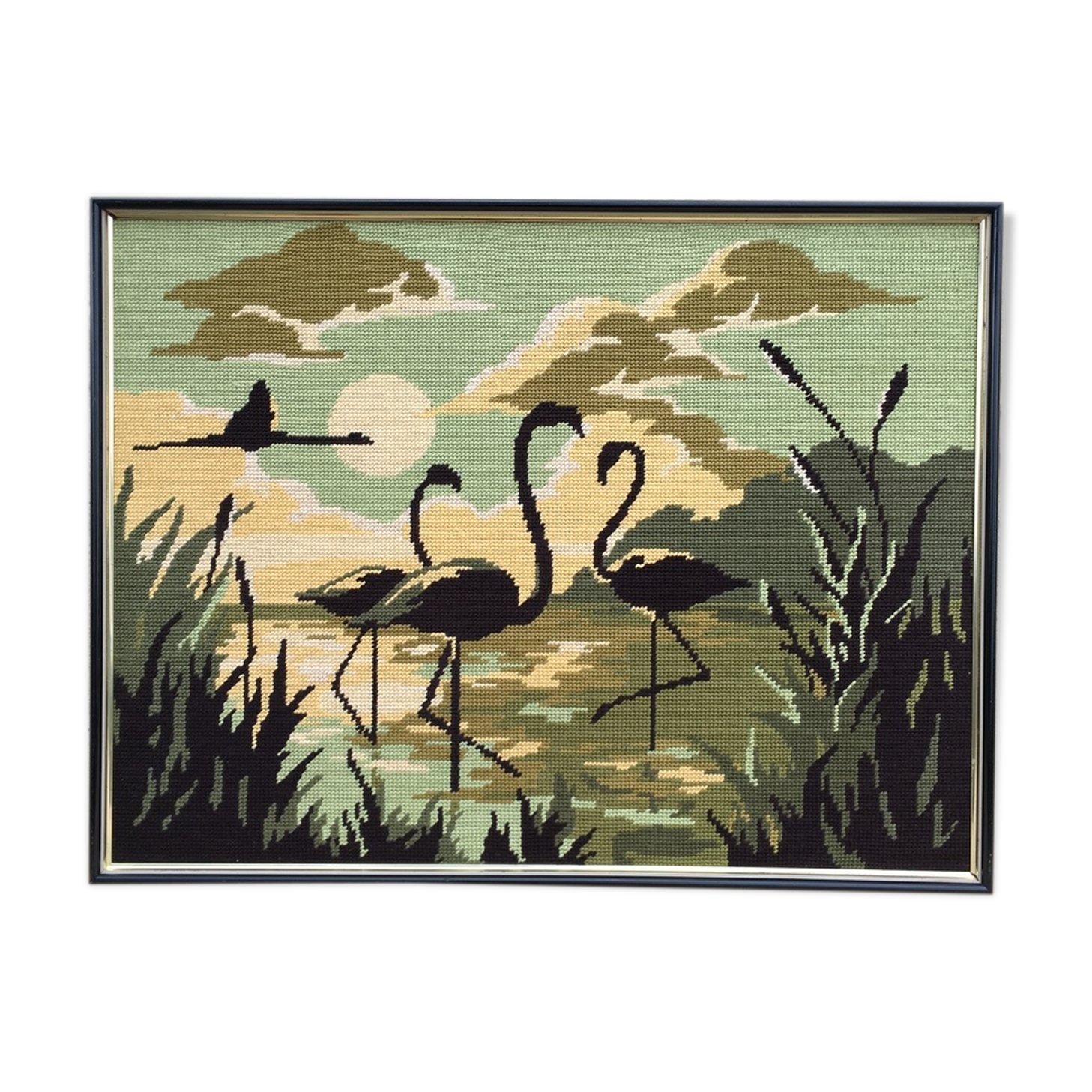 Tapestry "Pink flamingo at sunset"