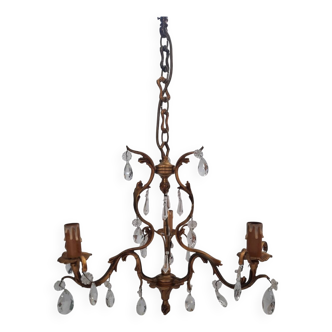 Louis XIV style bronze chandelier with tassels