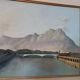 Oil painting on canvas board, 1950s, signed NAVA, lake, river.
