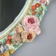 Antique ceramic mirror with floral decoration, 19th century