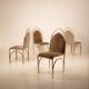 Chaises en daim et laiton 1970 Manufacture italienne