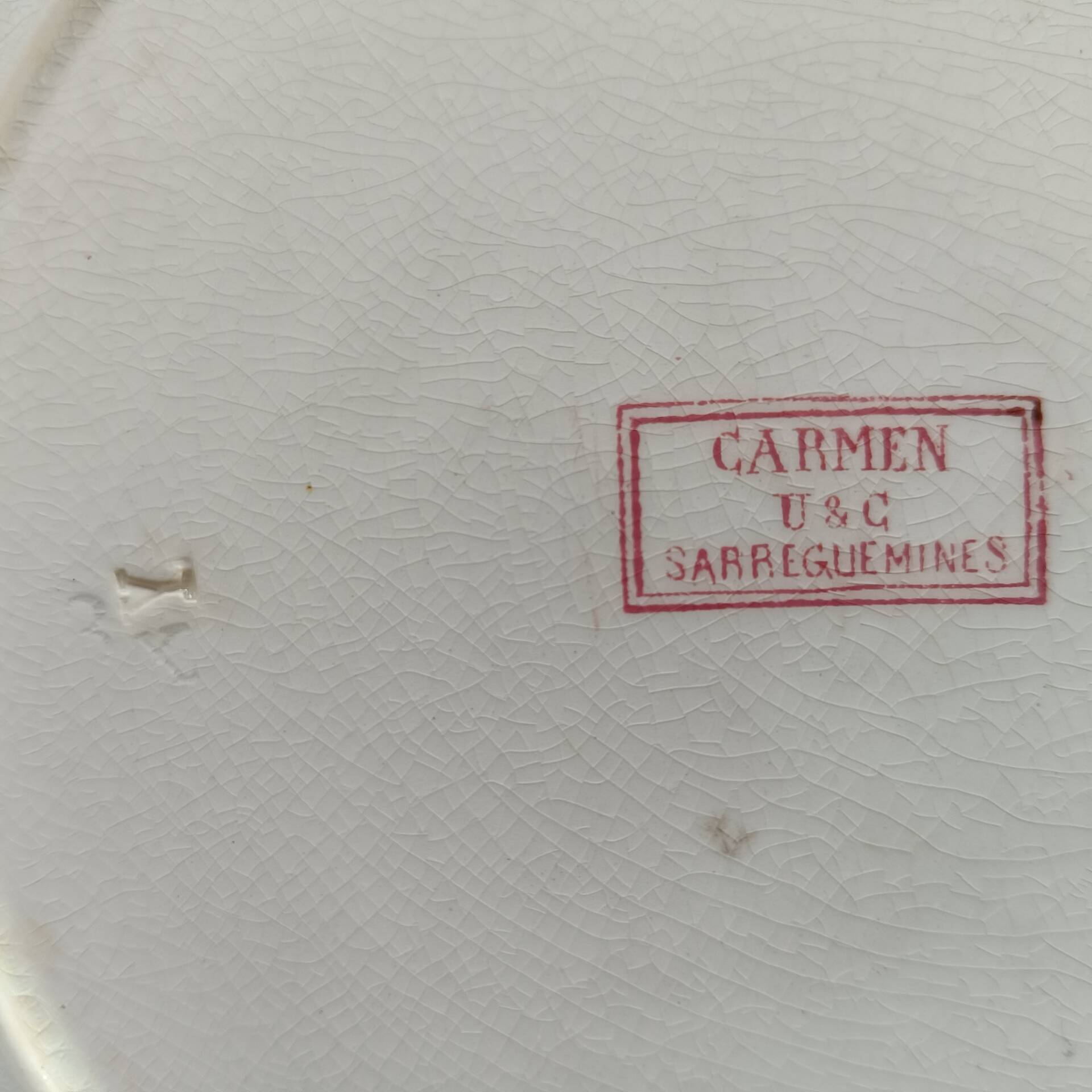 Lot of 2 Antique Plates Sarreguemines Model Carmen Red (Li)