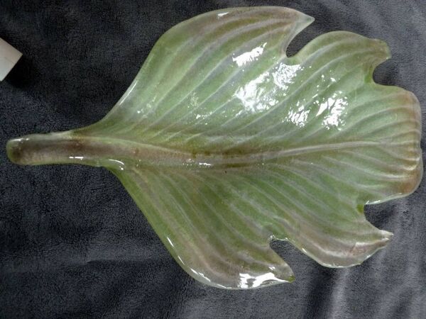 geantes appliques toles peintes verre de murano feuille vegetale 63cm